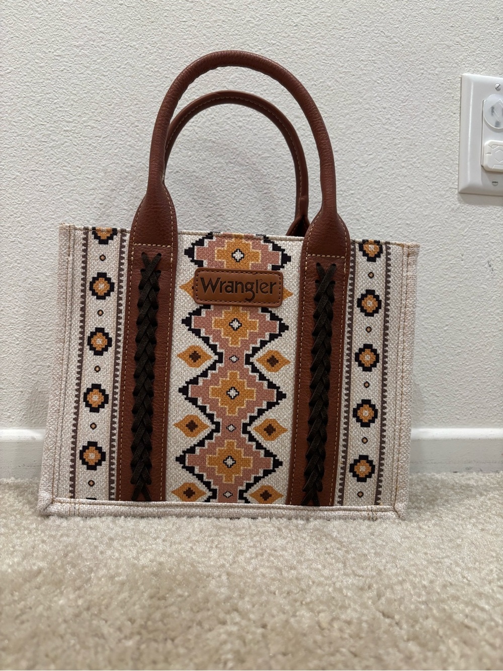 Wrangler Tan and Brown Southwestern Tote